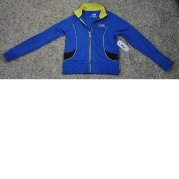 *Sport Jacket FILA sz 14 Blue Stretch Zip Up Performance Stretch Spring Girls - Picture 2 of 5
